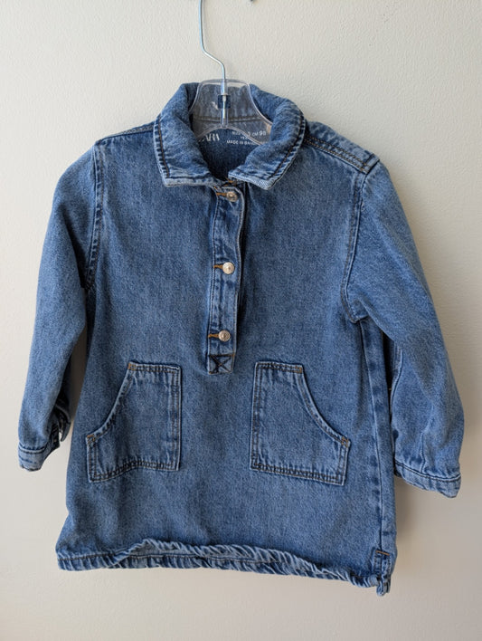 Zara | 2T/3T | Dress - Blue - Denim Shirt Dress