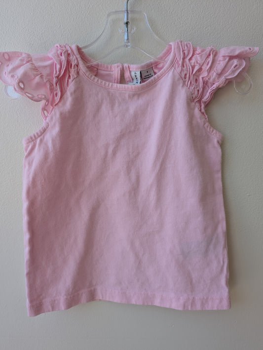 Janie and Jack | 3T | Tank Top - Pink - Eyelet Sleeve