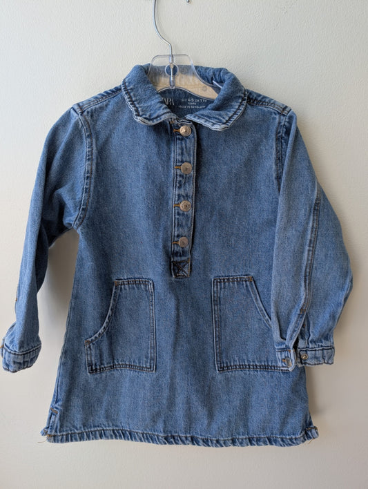 Zara | 4T/5T | Dress - Blue - Denim Shirt Dress