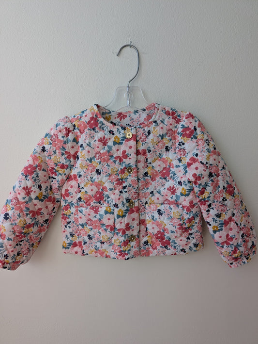 Janie and Jack | 2T | Coat/Jacket - Pink Floral - Quilted