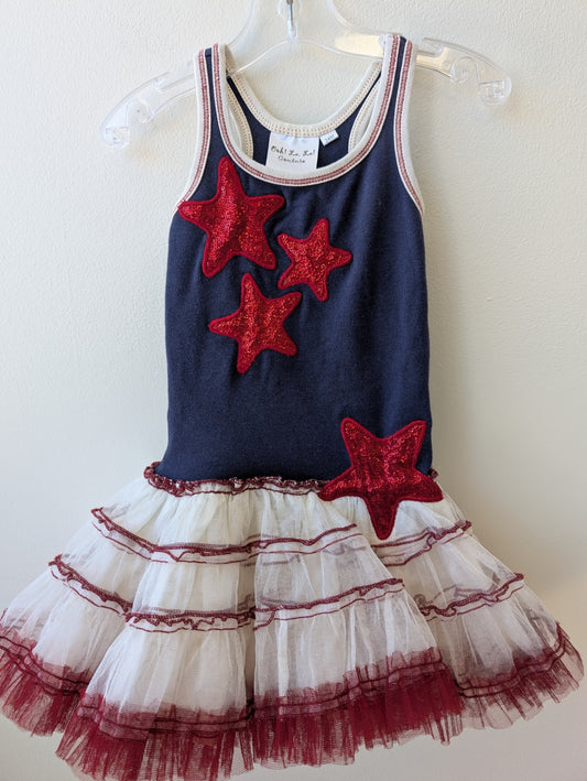 Ooh La La | 24 Months | Dress - Red - Red, White & Blue with Tulle