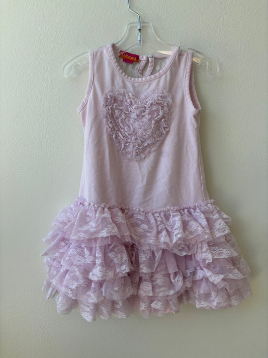 Kate Mack | 3T | Dress - Pink - Heart Detail with Lace