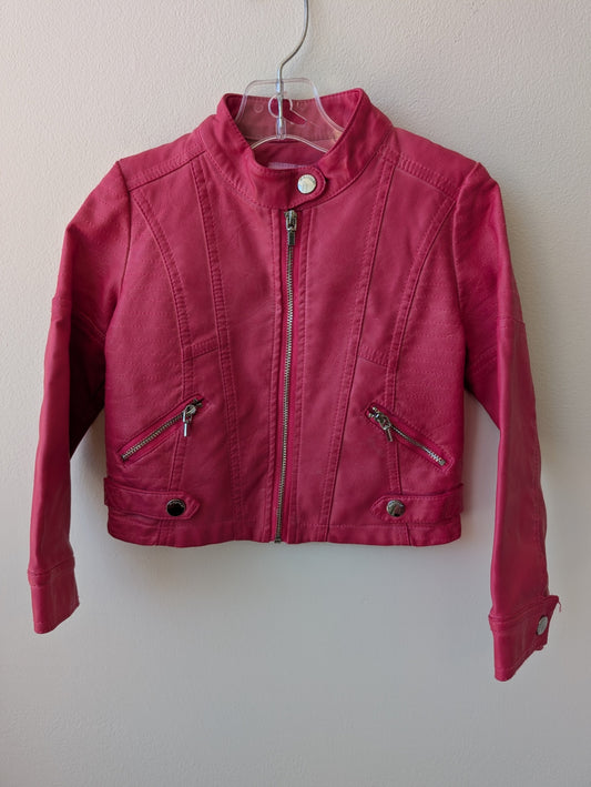Mayoral | 3T | Coat/Jacket - Pink - Faux Leather Moto