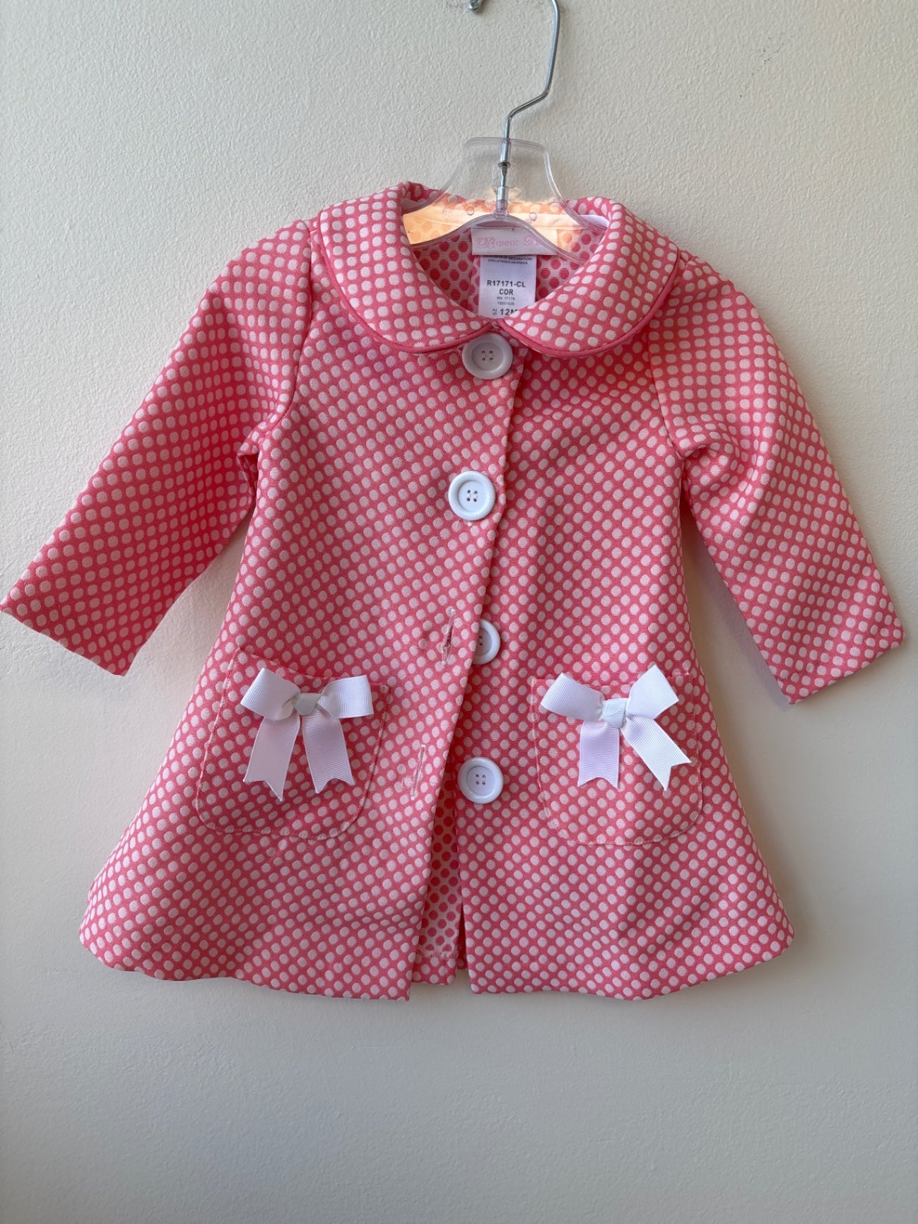 Bonnie Baby | 12 Months | 2 Piece Ensemble - Pink - Sleeveless Dress & Coat