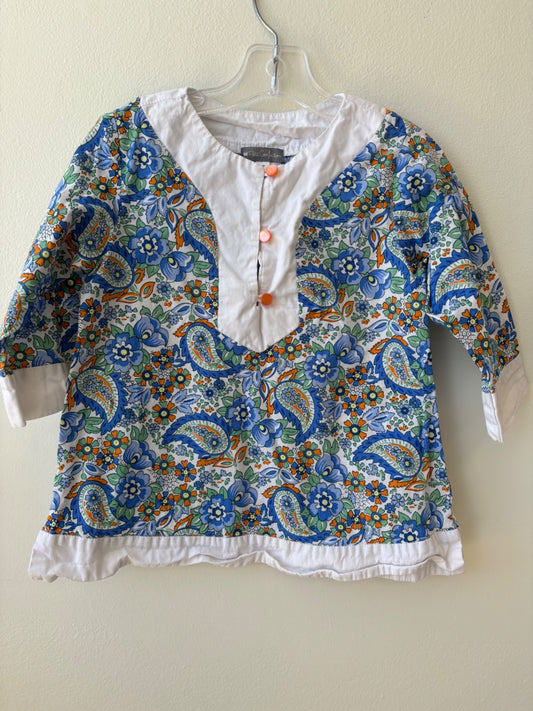 Petit Confection | 3T | Dress Tunic - Blue - Paisley