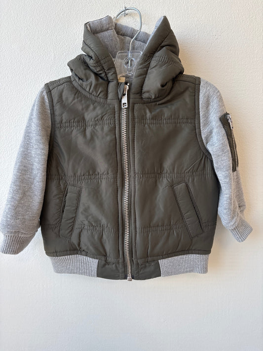 Tucker + Tate | 6 Months | Coat/Jacket - Green - Grey & Olive with Hood