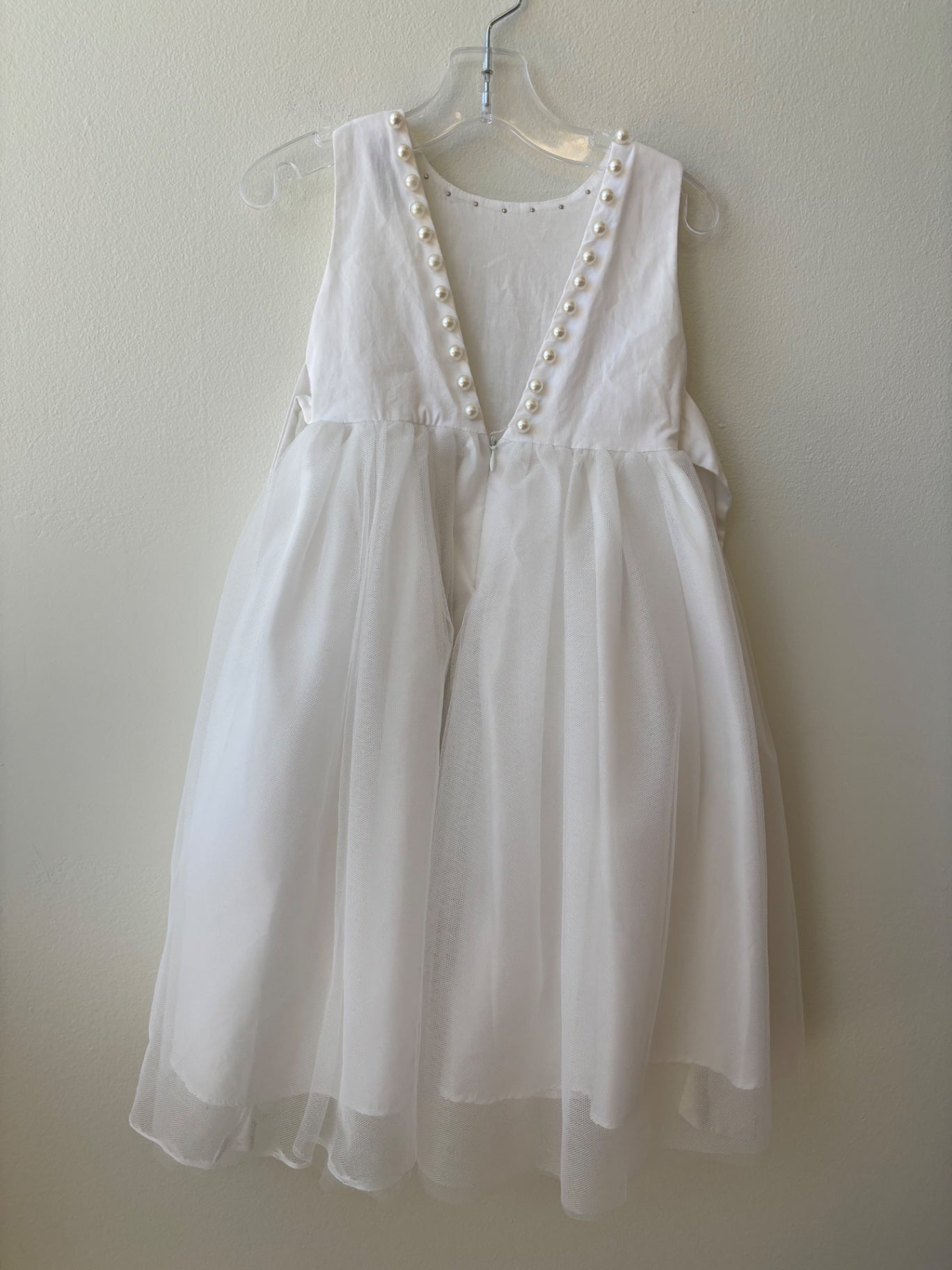 Only Little Once | 2T | Dress - White - Tulle with Pearl Accent