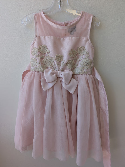 Pink & Violet | 4T | Dress - Pink - Gold Flower Detail with Tulle