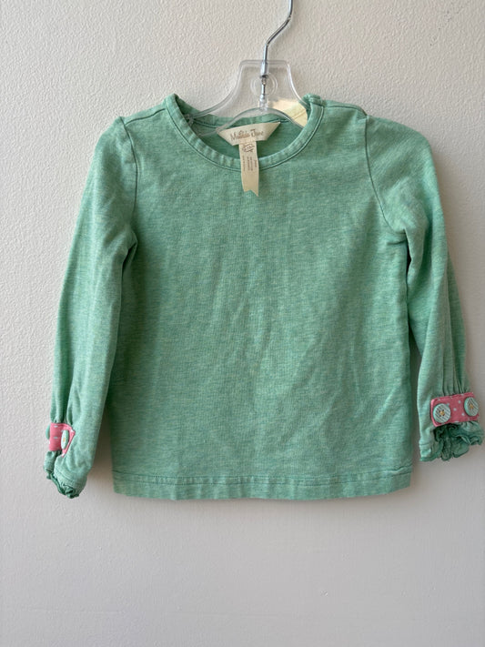 Matilda Jane | 12 - 18 Months | Long Sleeve T-Shirt - Green - Button Detail on Sleeve