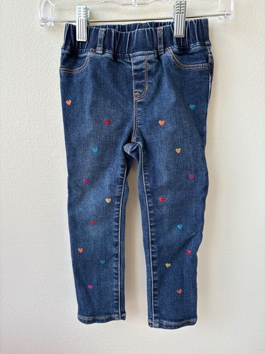 Gap | 3T | Jeans - Blue - Sparkle Hearts
