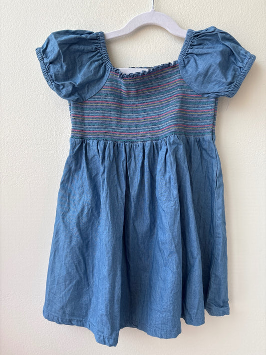 Andy & Evan | 5T | Dress - Blue - Chambray with Shirring