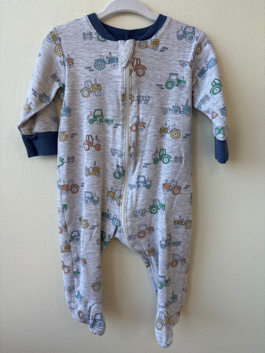 Kissy Kissy | 9 Months | Onesie - Gray - Tractor Print