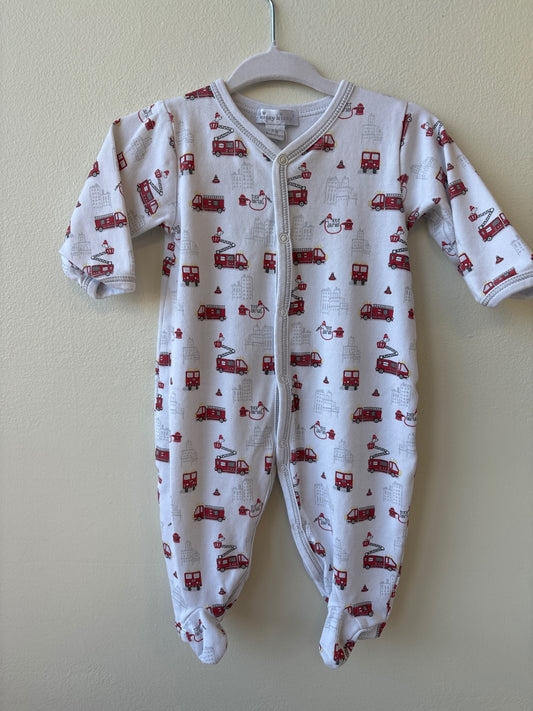 Kissy Kissy | 3 - 6 Months | Onesie - White - Fire Trucks