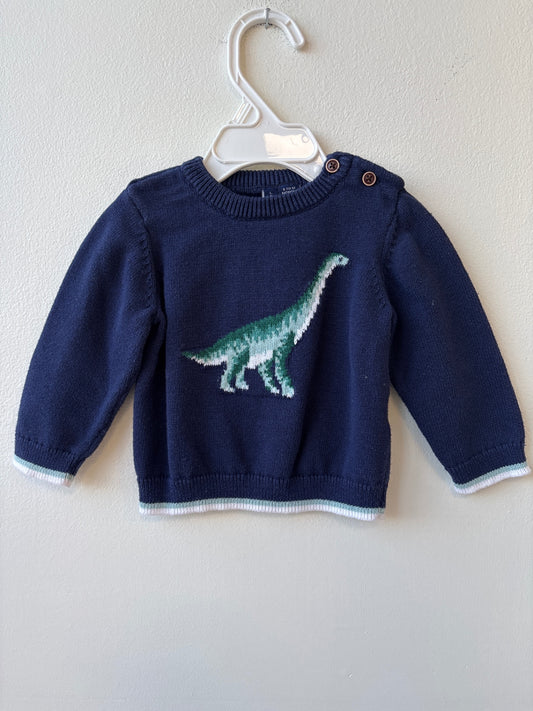 Janie and Jack | 6-12 months | Sweater - Navy - Dinosaurs