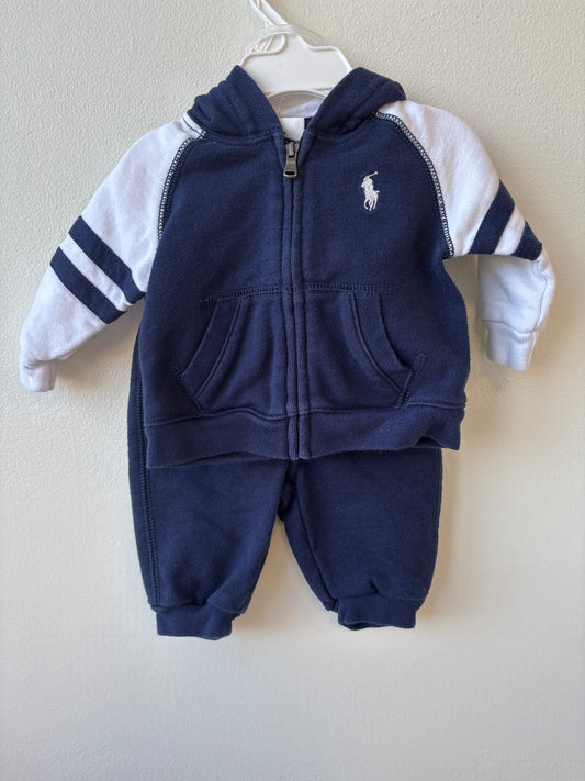 Ralph Lauren | 3 Months | 2 Piece Ensemble - navy - Hoodie & Sweatpants