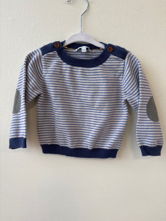 Jacadi | 18 Months | Sweater - Gray - Blue Stripe