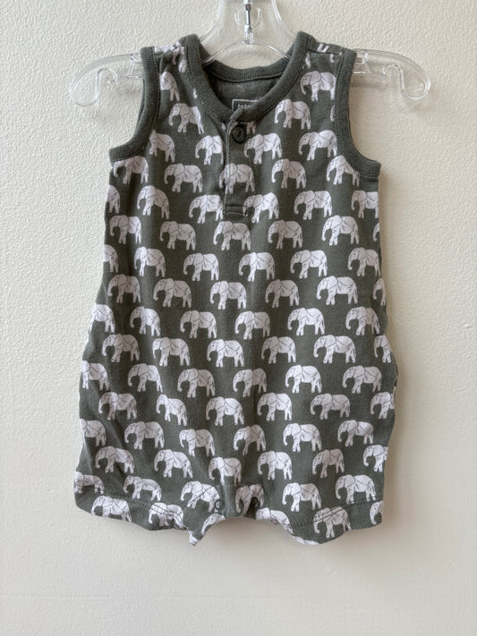 Gap | 0 - 3 Months | Romper - Green - Elephants