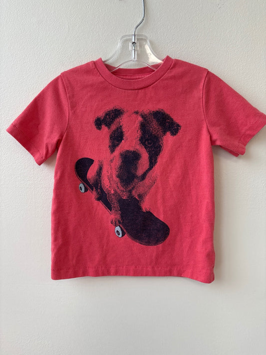 Gap | 2T | T-Shirt - Red - Dog on Skateboard