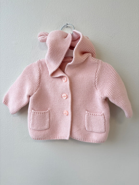 Gap | 0 - 3 Months | Sweater - Pink - Button Cardigan with Hood
