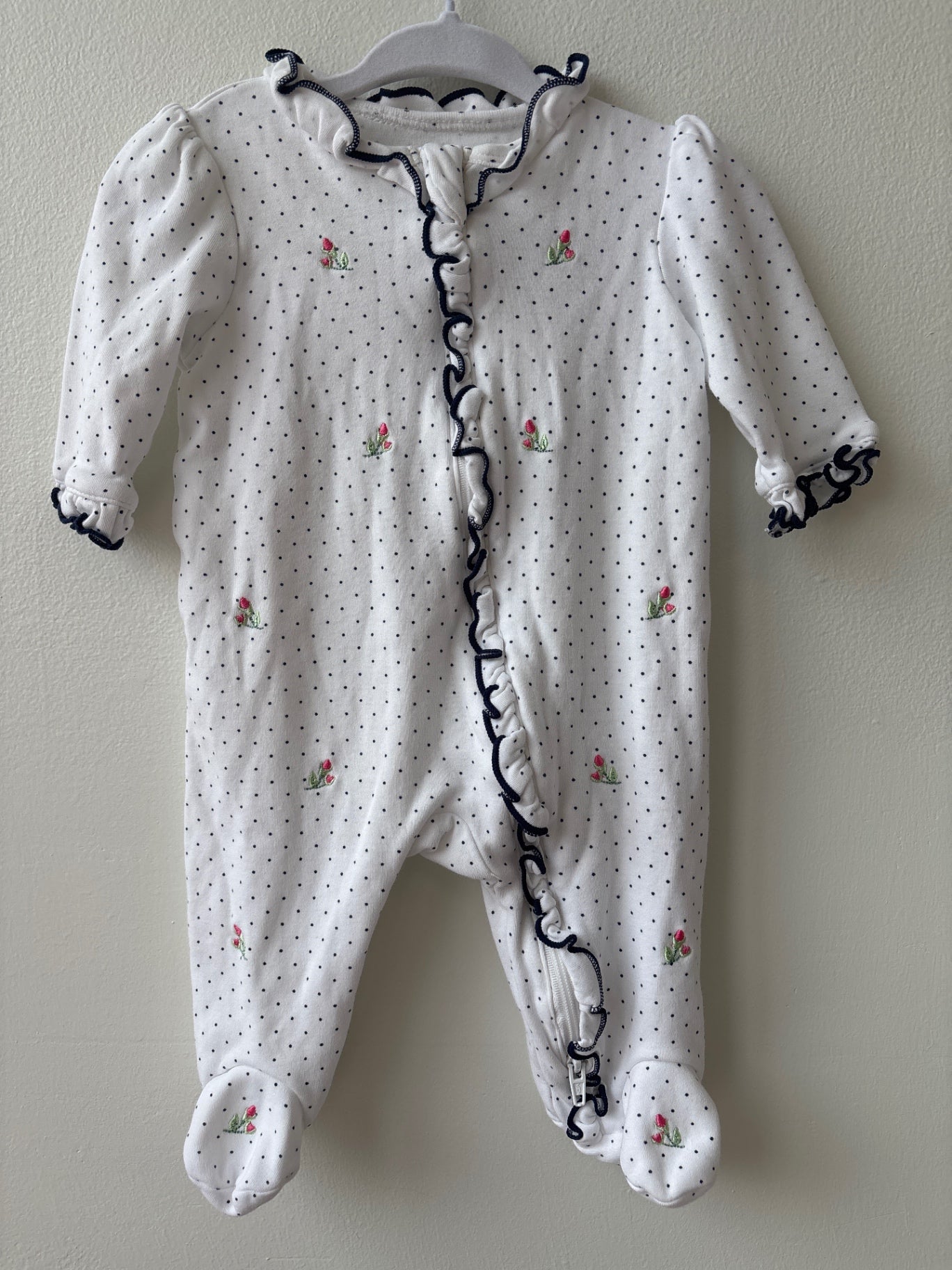 Little Me | 3 Months | Onesie - White - Roses