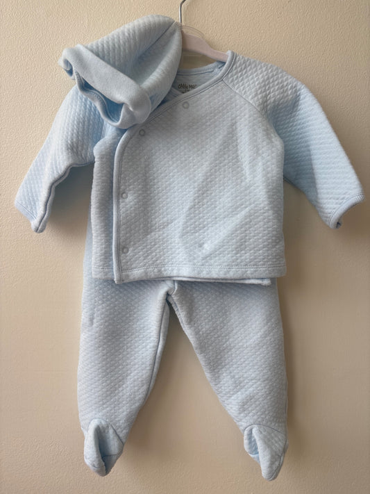 Little Me | 9 Months | 3 Piece Ensemble - Blue - Top, Pants + Hat