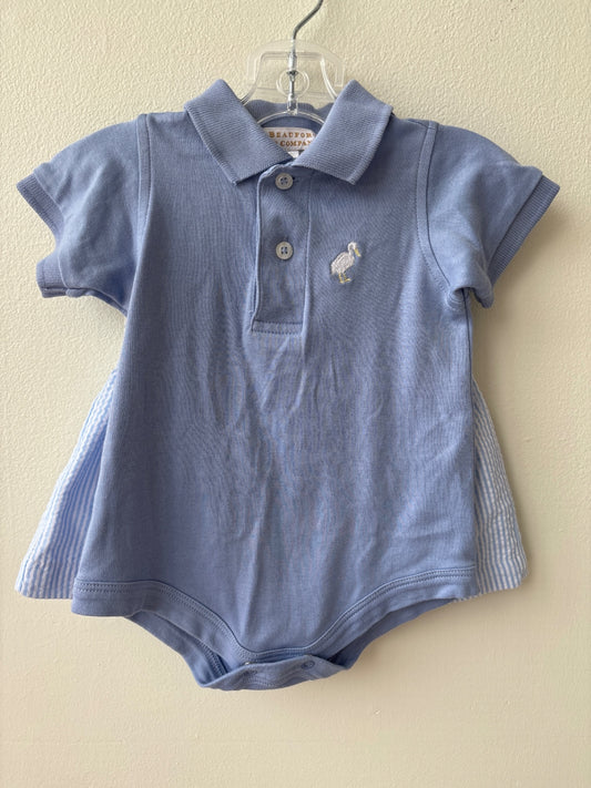 Beaufort Bonnet | 6-12 months | 2 Piece Ensemble - Blue - Seersucker Shorts + Bodysuit