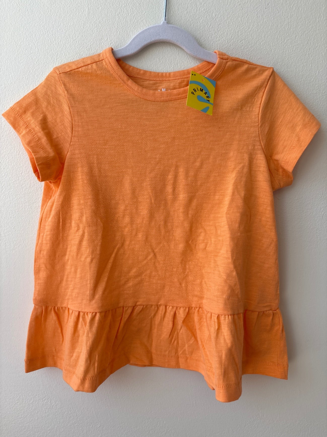 Primary | 6-7 | Shirt - Orange - ruffle hem