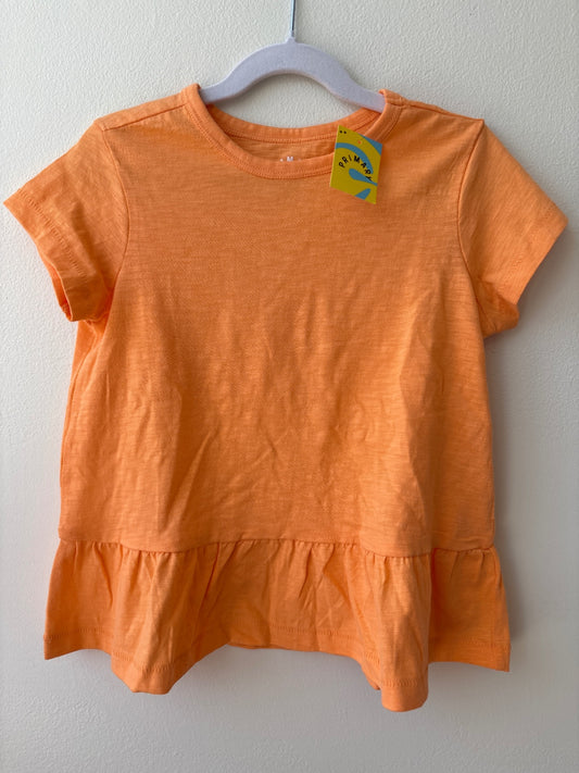 Primary | 6-7 | Shirt - Orange - ruffle hem