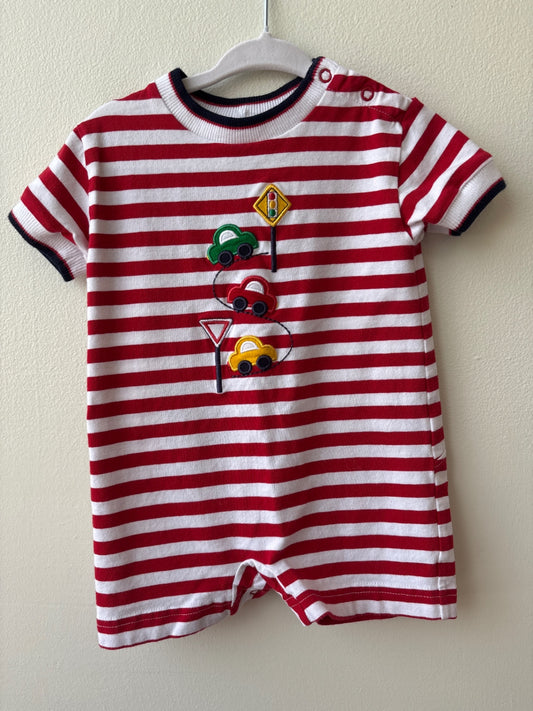 Florence Eiseman | 9 Months | Romper - Red - Stripe