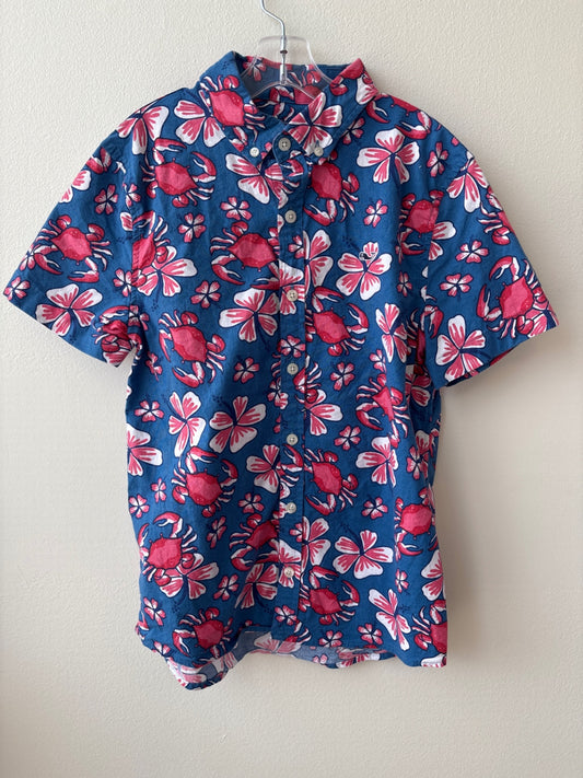 Vineyard Vines | 12/14 | Shirt - Blue - Hawaiian Shirt with Crabs