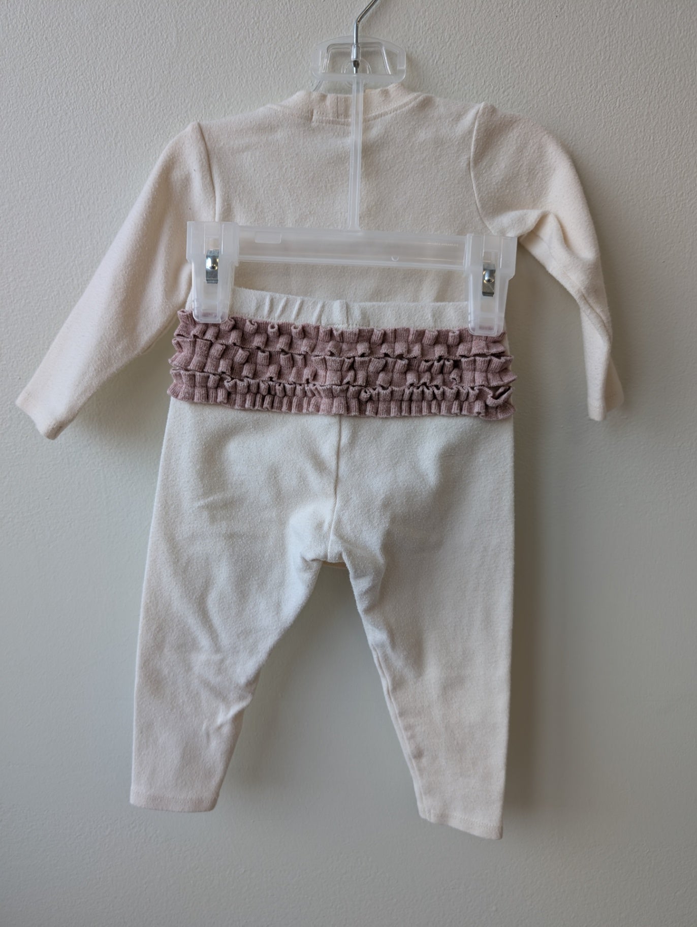 Oh Baby | 6 -12 Months | 2 Piece Ensemble - Beige - floral ruffle