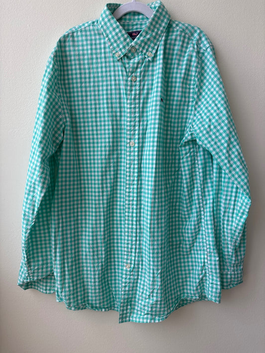 Vineyard Vines | 18 | Shirt - Green - Gingham Whale Shirt