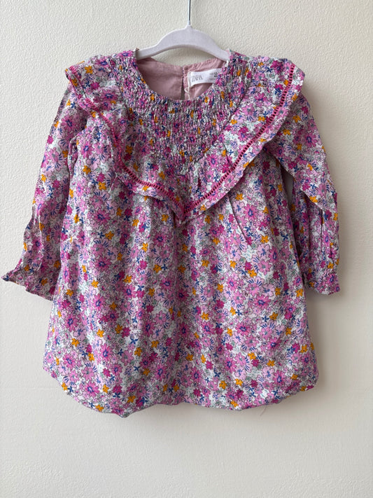 Zara | 12 - 18 Months | Dress - Purple - gold metallic thread