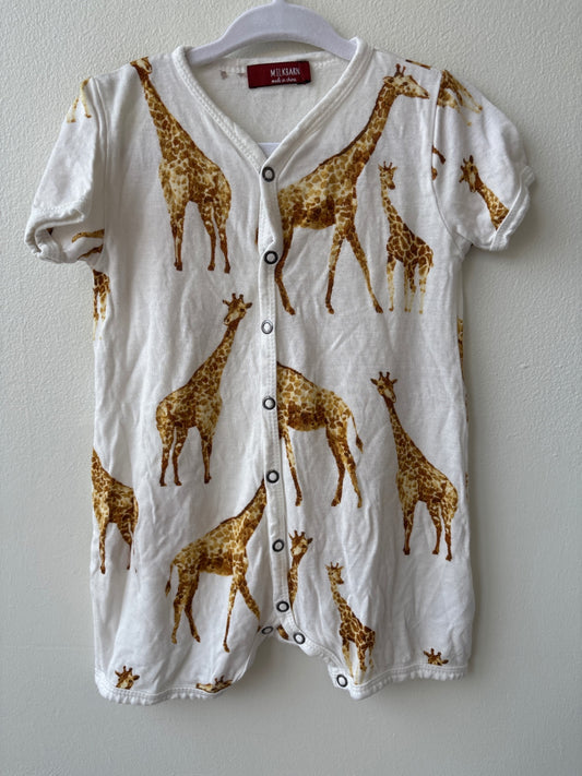 Milkbarn | 6-12 months | Romper - White - Giraffe