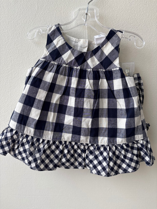 BabyGap | 6 - 12 Months | Dress - Navy - Gingham w/ bloomers