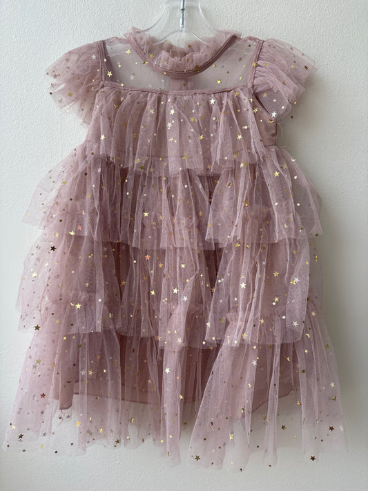 Dandelion Kids | 4T | Dress - Beige - gold stars
