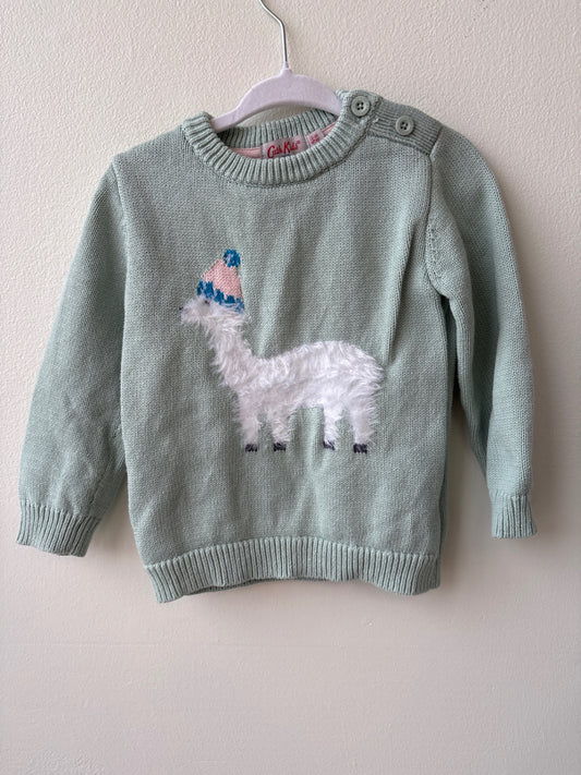 Cath Kids London | 12 - 18 Months | Sweater - Green - Llama