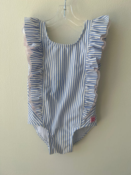 Ruffle Butts | 2T | Swim - Blue - striped with ruffle
