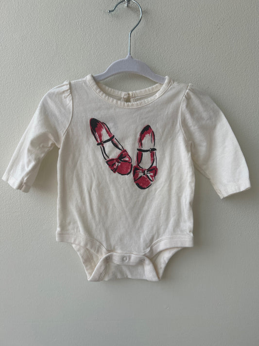Gap | 0 - 3 Months | Onesie - Ivory - Ballet Slippers