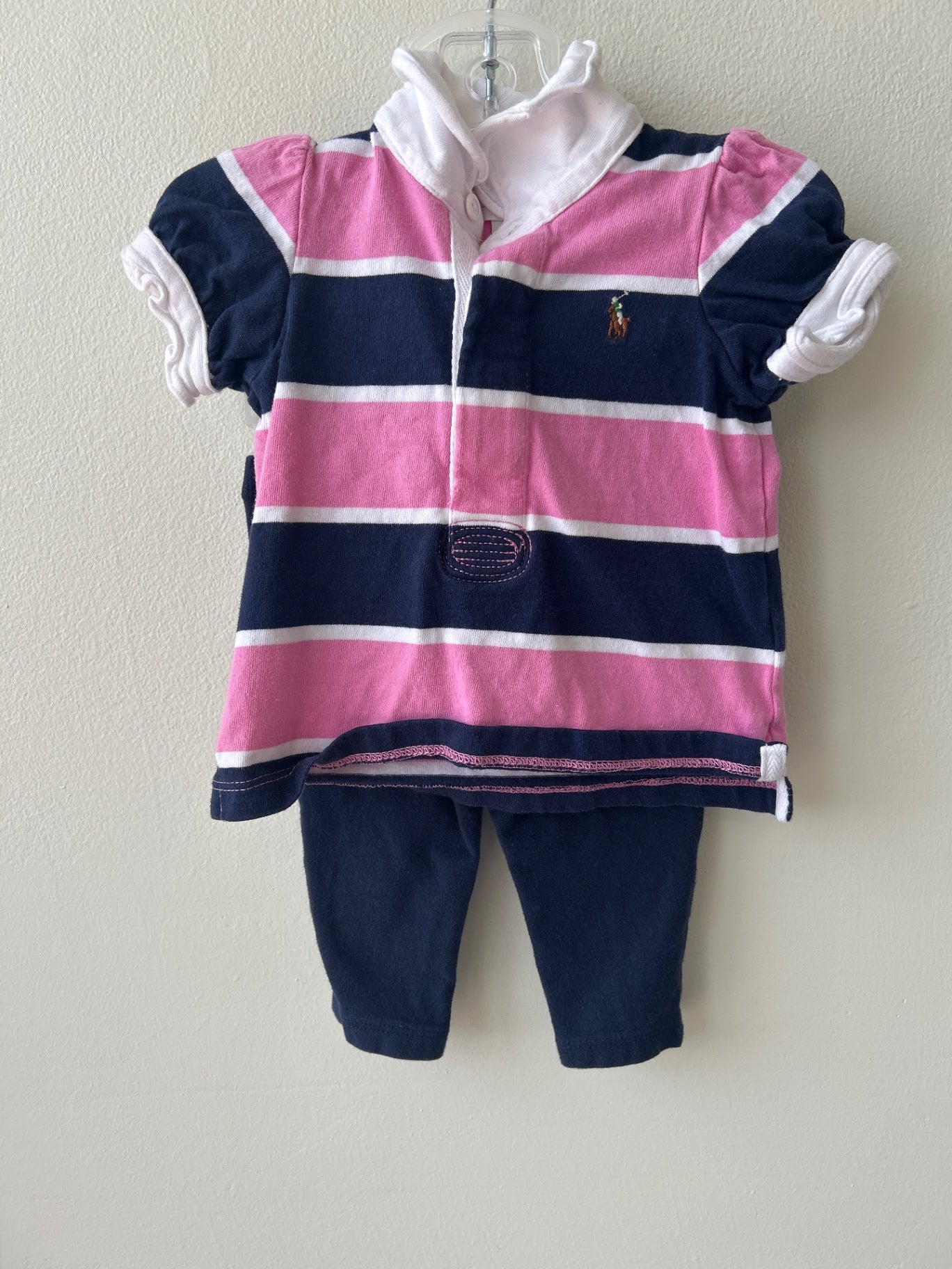 Ralph Lauren | 6 Months | 2 PC - Pink - Stripe