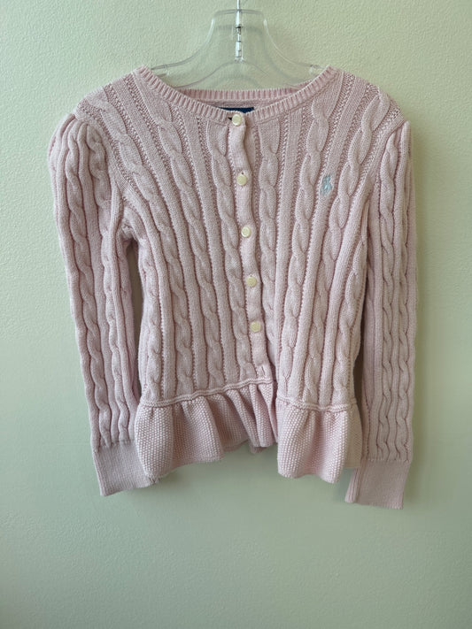 Ralph Lauren Pink Cable Knit Cardigan – Girls’ Size 6