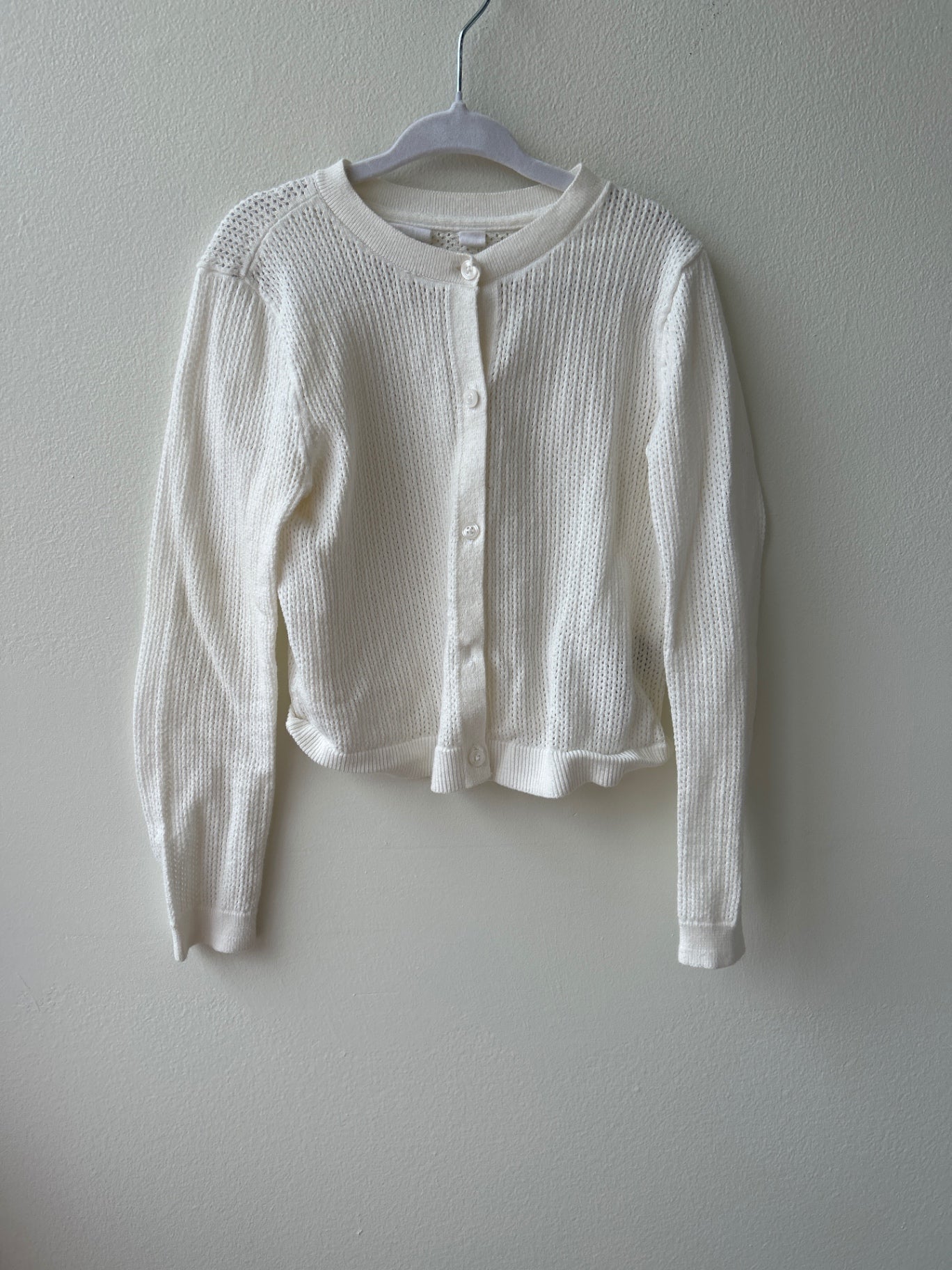 Gap White Buttoned Sweater - size S