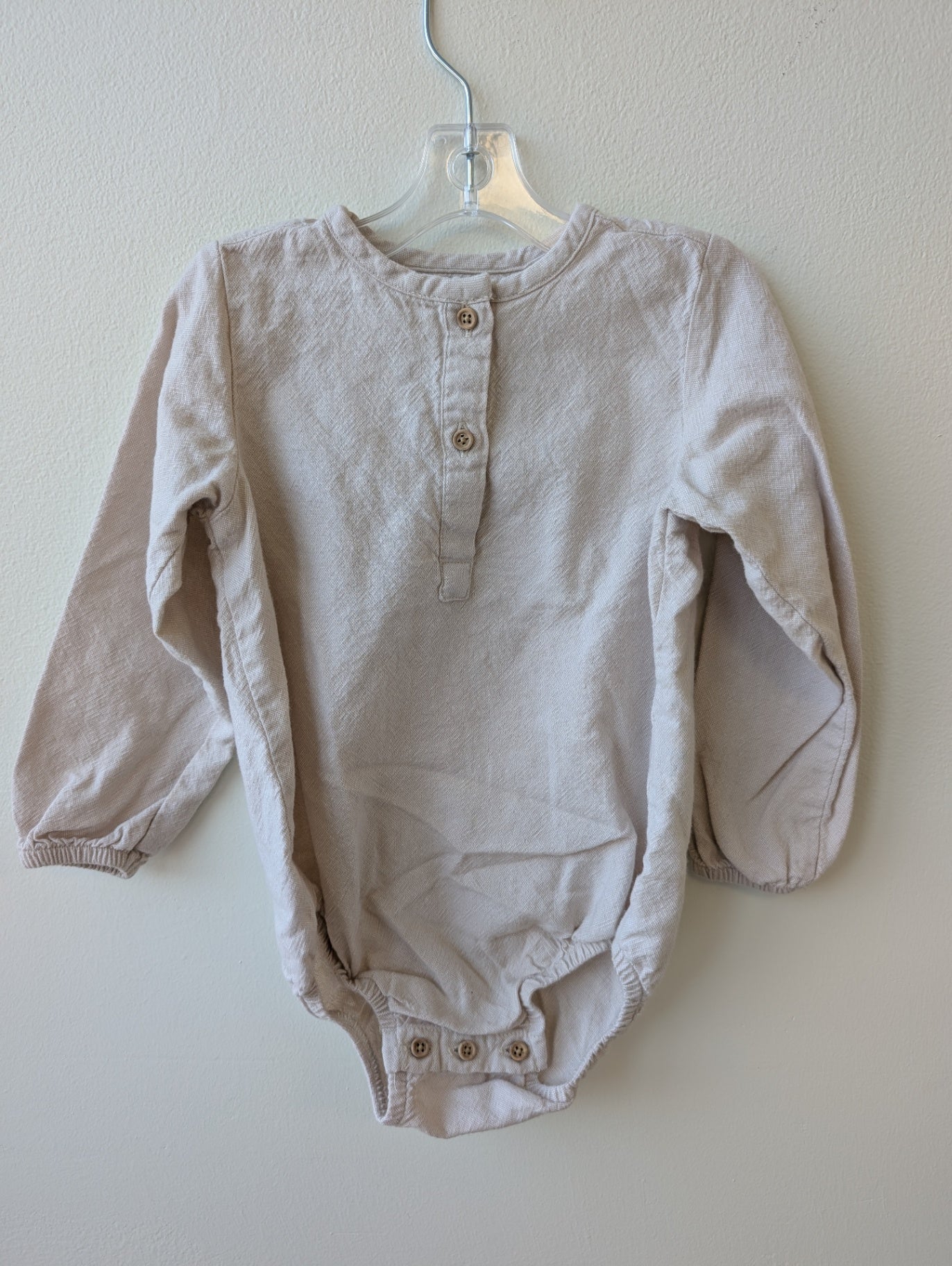 Zara Onesie - Beige Button Down | size 12-18 Months