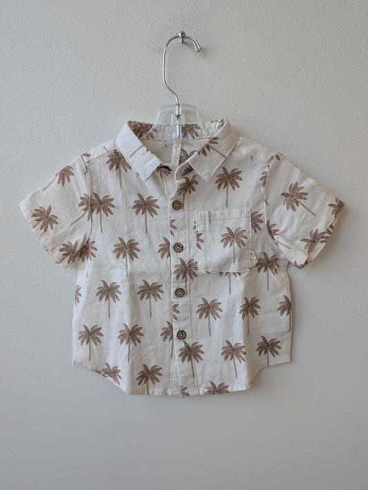 Rylee + Cru Shirt - Beige Palm Trees | size 12-18 Months