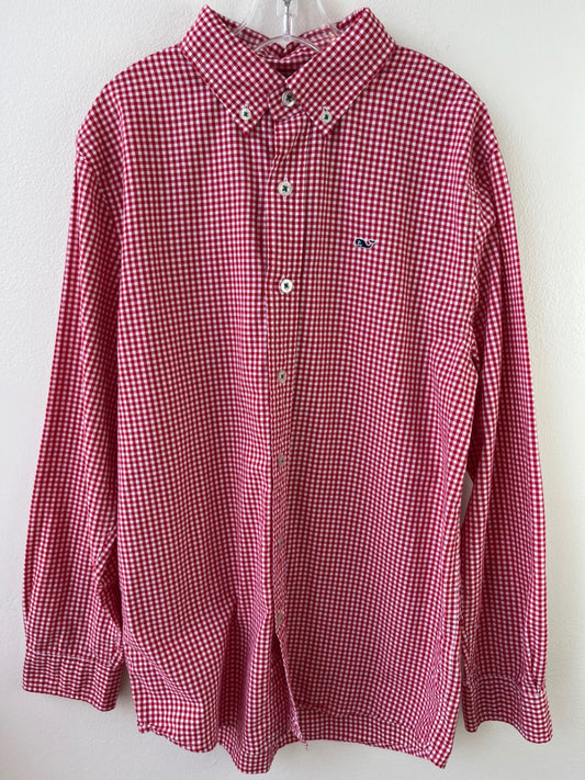 Vineyard Vines | 8/10 | Shirt - Red - Gingham Whale Shirt