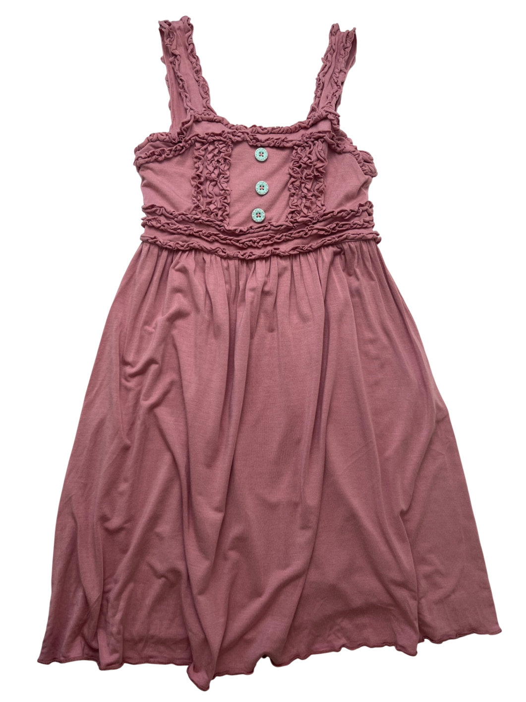 Matilda Jane Dress - Mauve with Blue Buttons | size 8