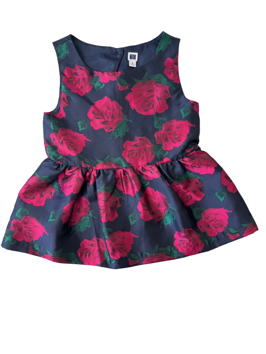 Janie and Jack Shirt - Navy Rose | size 8
