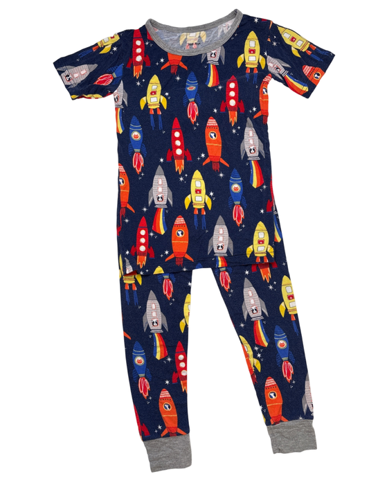 Little Sleepies Pajamas - Spaceships Two-Piece Pajama Set Bamboo | size 5/6