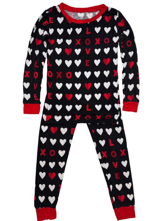 Little Sleepies Pajamas - Hearts XOXO Two-Piece Pajama Set Bamboo | size 5/6