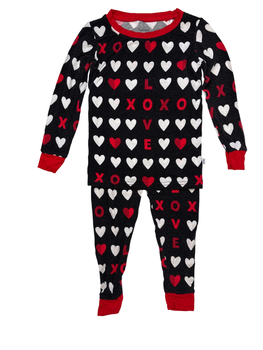 Little Sleepies Pajamas - Hearts XOXO Two-Piece Pajama Set Bamboo | size 2T